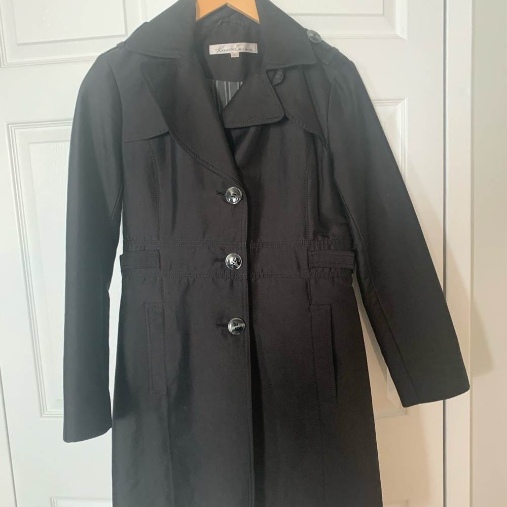 Women's Black Kenneth Cole Trench Coat